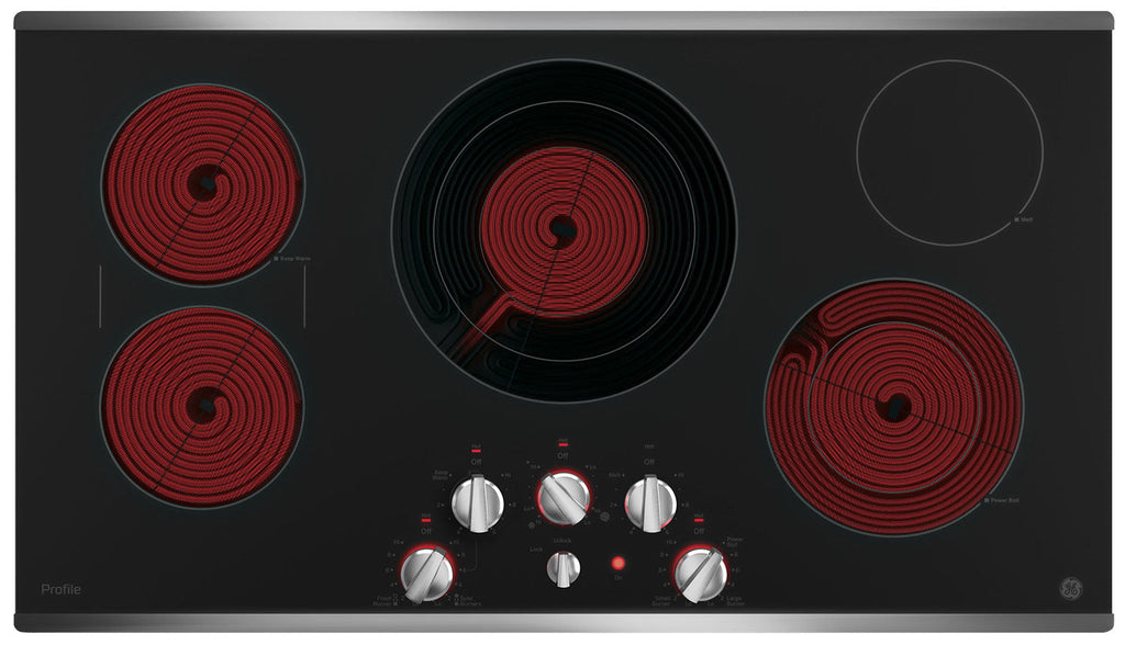 GE Profile 36" Electric Cooktop – PP7036SJSS|Surface de cuisson électrique GE ProfileMC de 36 po - PP7036SJSS|PP7036SS