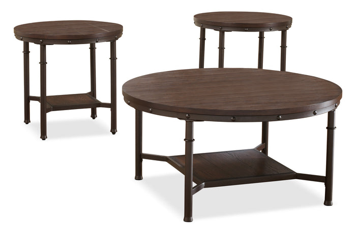 Sandling 3-Piece Coffee and Two End Tables Package - Brown|Ensemble de table à café et deux tables de bout Sandling 3 pièces - brun|SANDL3PK