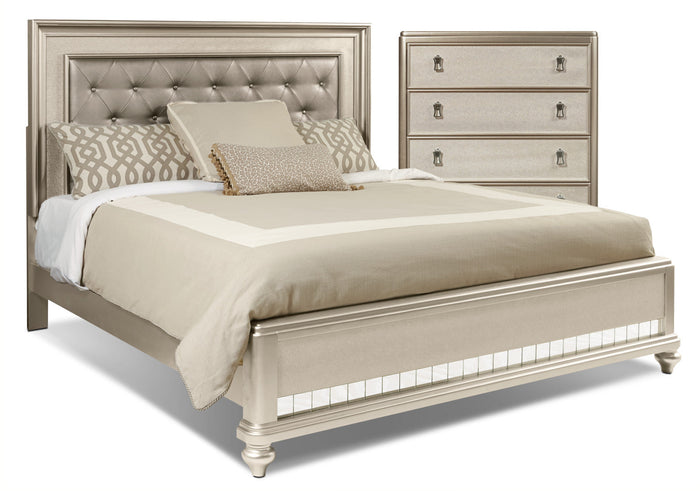 Diva 4-Piece Queen Bed and Chest Package|Ensemble de chambre à coucher Diva 4 pièces avec grand lit et commode verticale