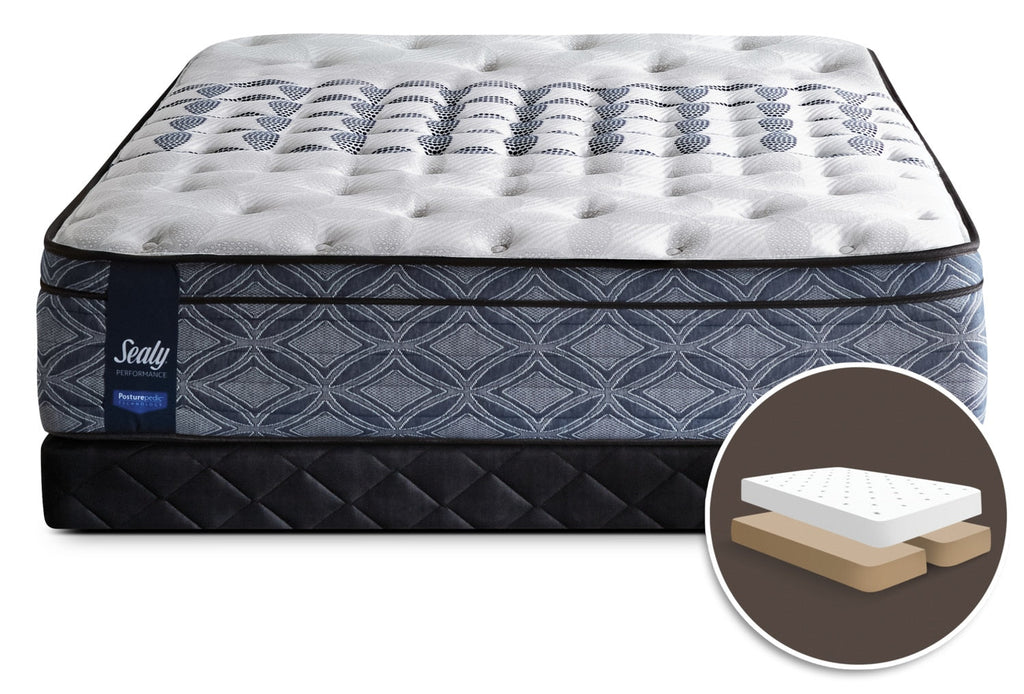Sealy Posturepedic Performance Plus Lindfield Firm Euro-Top Split Queen Mattress Set|Ensemble ferme à Euro-plateau divisé Lindfield Posturepedic Performance Plus Sealy pour grand lit
