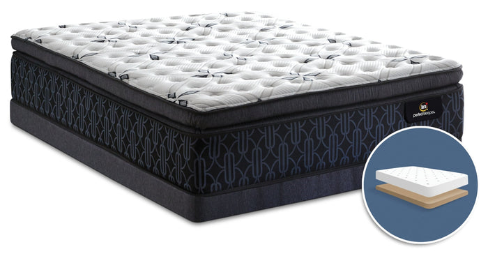 Serta Perfect Sleeper® Mansell Plush Super Pillow-Top Low-Profile Queen Mattress Set|Ensemble moelleux à plateau-coussin épais à profil bas Mansell Perfect Sleeper Serta pour grand lit