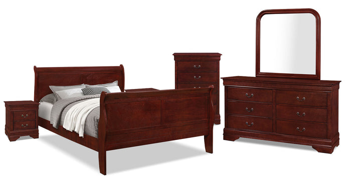 Lyla 8-Piece Queen Bedroom Package – Cherry|Ensemble de chambre à coucher Lyla 8 pièces avec grand lit - cerisier|LYLACQP8