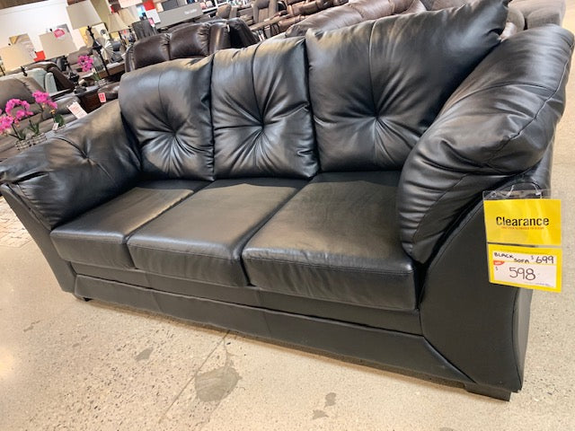 Max Faux Leather Sofa - Black|Sofa Max en similicuir - noir|MAXB-S - Open-Box