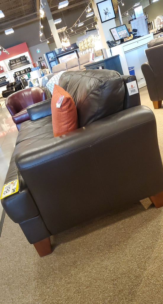 Vita 100% Genuine Leather Sofa – Chocolate|Sofa Vita en cuir 100 % véritable - chocolat|VITACH-S - Open-Box