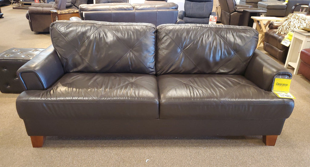Vita 100% Genuine Leather Sofa – Chocolate|Sofa Vita en cuir 100 % véritable - chocolat|VITACH-S - Open-Box
