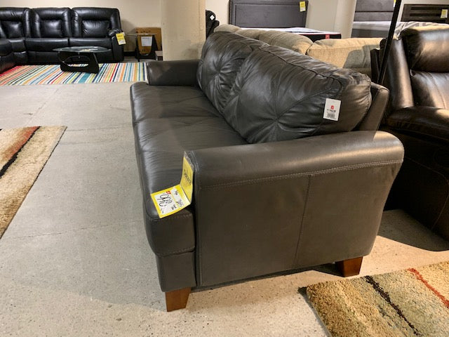 Vita 100% Genuine Leather Sofa – Charcoal|Sofa Vita en cuir 100 % véritable – anthracite|VITACCSF - Open-Box
