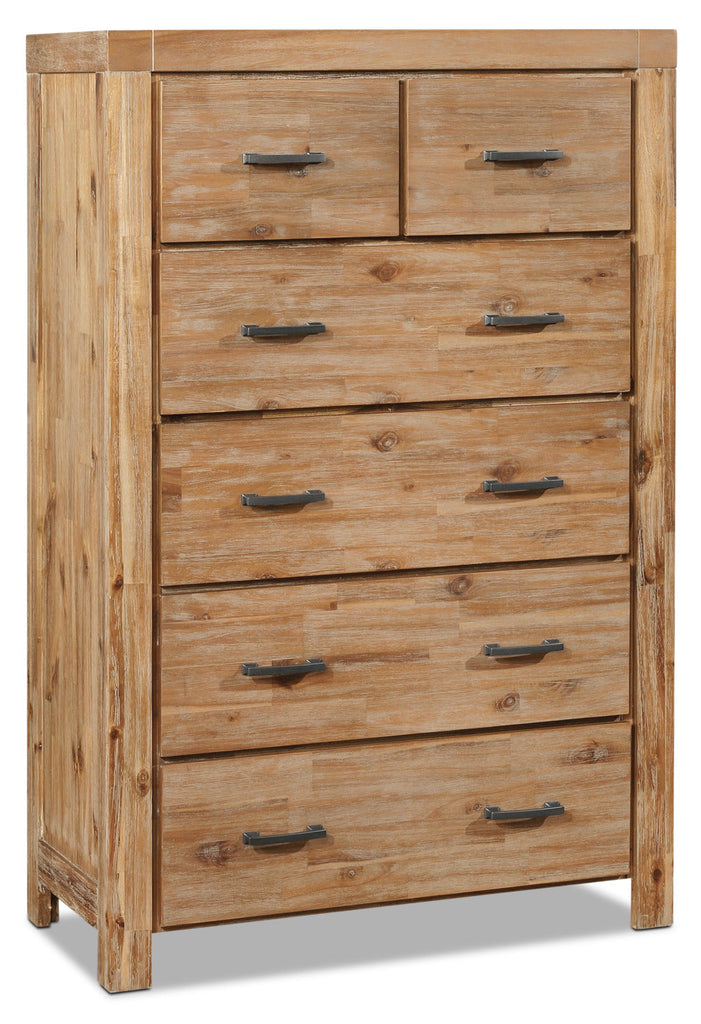 Acadia 5-Piece King Storage Bedroom Package with Chest and Nightstand|Ensemble Acadia 5 pièces avec très grand lit de rangement, commode verticale et table de nuit