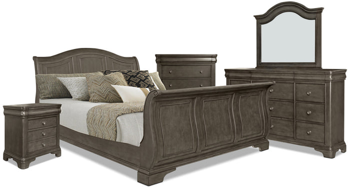 Carmen 7-Piece King Bedroom Package – Grey|Ensemble de chambre à coucher Carmen 7 pièces avec très grand lit - gris|CARMGKP7