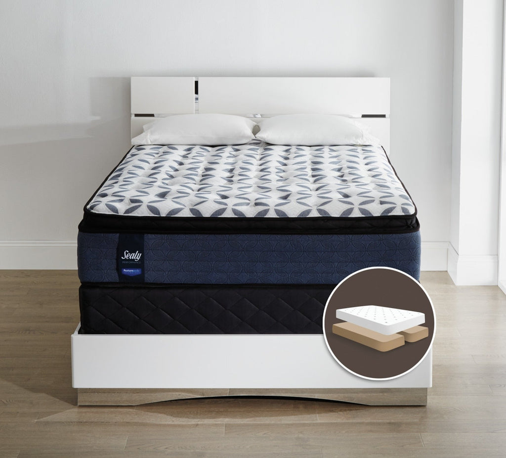 Sealy Posturepedic Kingsmill Pillow-Top Plush Split Queen Mattress Set|Ensemble moelleux à plateau-coussin divisé Kingsmill Posturepedic de Sealy pour grand lit