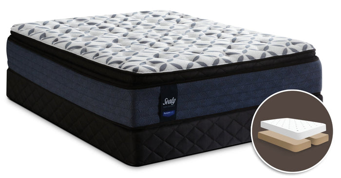 Sealy Posturepedic Kingsmill Pillow-Top Plush Split Queen Mattress Set|Ensemble moelleux à plateau-coussin divisé Kingsmill Posturepedic de Sealy pour grand lit