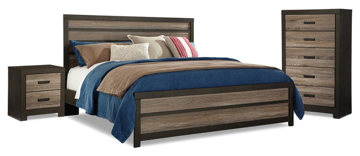 Harlinton 5-Piece King Bedroom Package with Chest and Nightstand|Ens. de chambre à coucher Harlinton 5pcs avec très grand lit, commode verticale et table de nuit