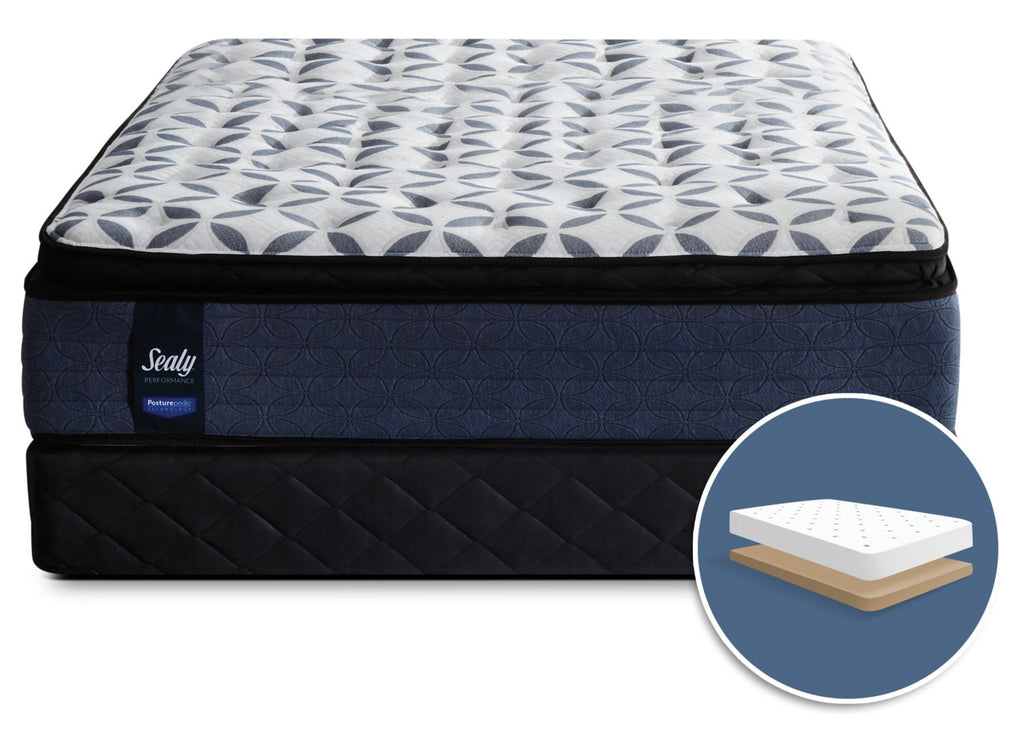 Sealy Posturepedic Kingsmill Pillow-Top Plush Low-Profile King Mattress Set|Ensemble moelleux à plateau-coussin à profil bas Kingsmill Posturepedic Sealy pour très grand lit