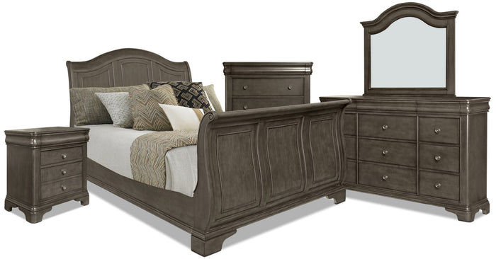 Carmen 7-Piece Queen Bedroom Package – Grey|Ensemble de chambre à coucher Carmen 7 pièces avec grand lit - gris|CARMGQP7