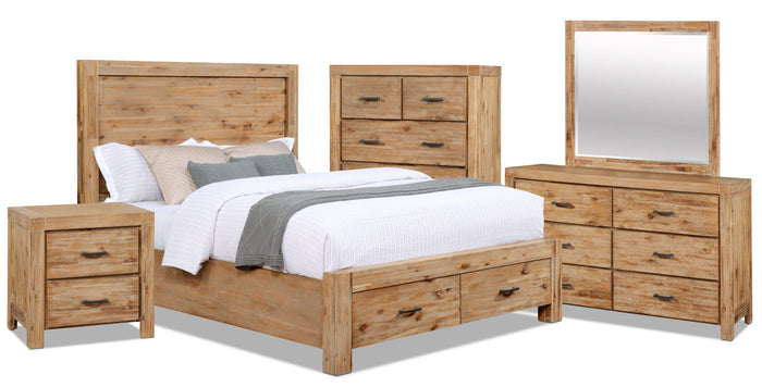 Acadia 7-Piece Queen Storage Bedroom Package|Ensemble de chambre à coucher Acadia 7 pièces avec grand lit de rangement|ACADCQP7