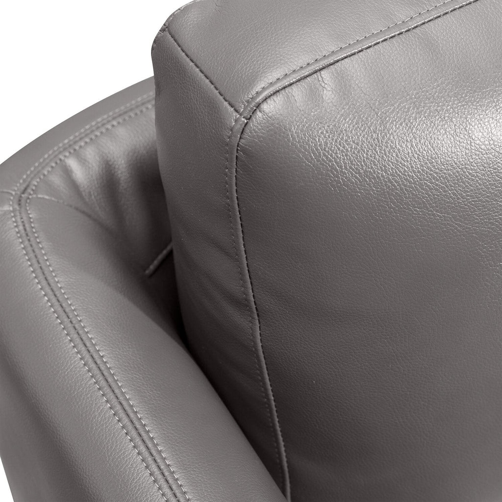 Erin 80.3" Leather-Look Fabric Sofa with Tufted Seat Cushions - Grey | Sofa Erin de 80,3 po en tissu d’apparence cuir avec coussins de siège capitonnés - gris