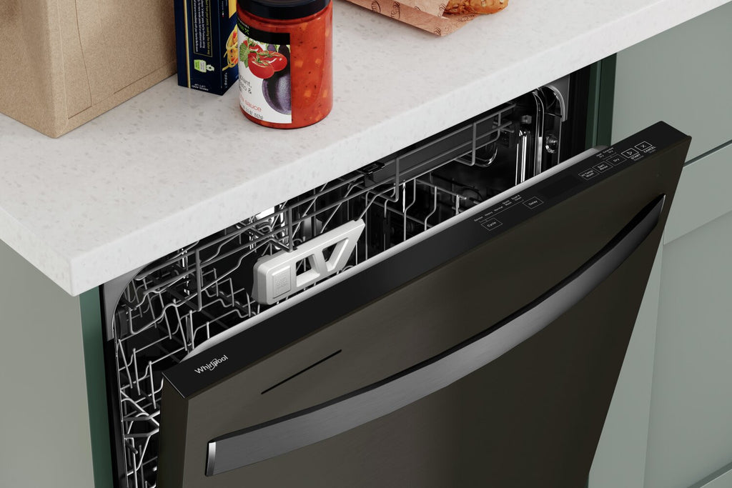 Whirlpool 24" 47 dBA Built-In Top-Control Dishwasher with Third Rack - Print Resist Black Stainless … | Lave-vaisselle encastré Whirlpool de 24 po et de 47 dBA avec commandes sur le dessus et 3e panier - …