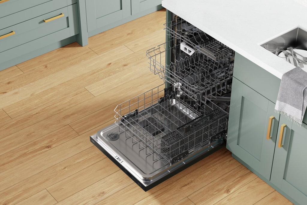 Whirlpool 24" 47 dBA Built-In Top-Control Dishwasher with Third Rack - Print Resist Black Stainless … | Lave-vaisselle encastré Whirlpool de 24 po et de 47 dBA avec commandes sur le dessus et 3e panier - …