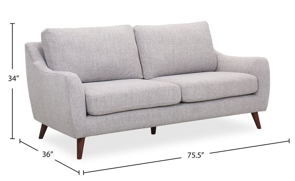 Zoey 75.5" Fabric Sofa - Grey | Sofa Zoey de 75,5 po en tissu - gris