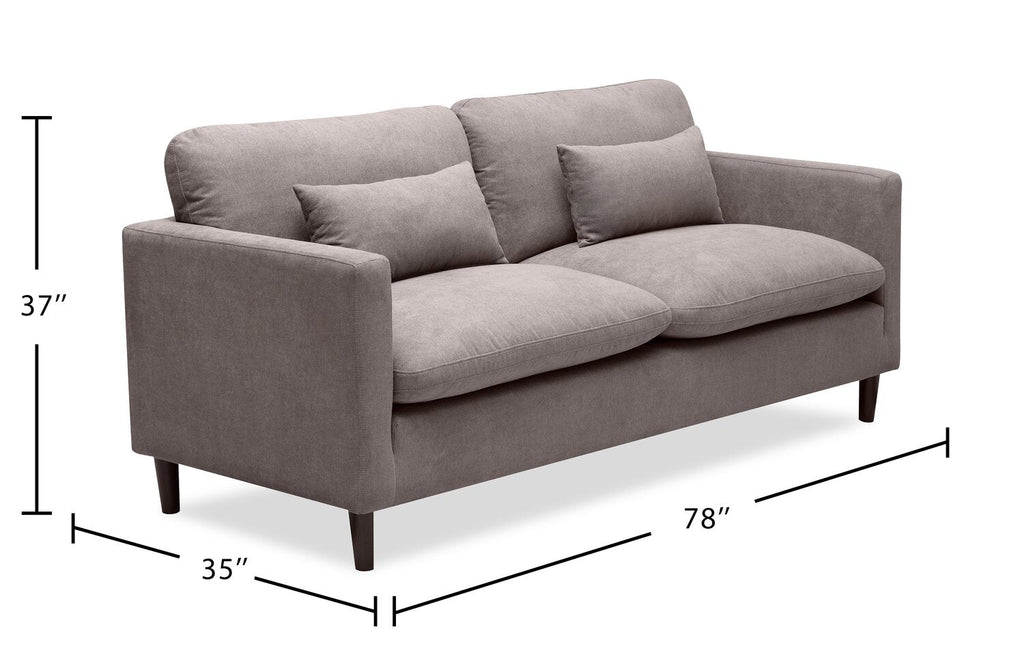Kortlyn 78" Linen-Look Fabric Sofa - Grey | Sofa Kortlyn de 78 po en tissu d’apparence lin - gris