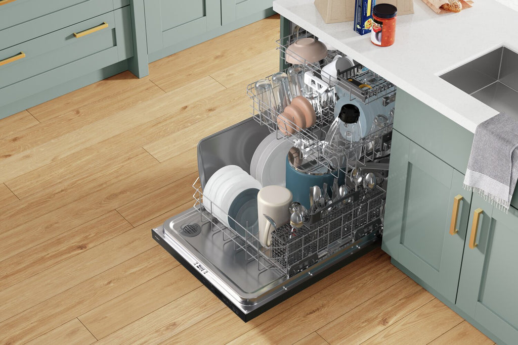 Whirlpool 24" 47 dBA Built-In Top-Control Dishwasher with Third Rack - Print Resist Black Stainless … | Lave-vaisselle encastré Whirlpool de 24 po et de 47 dBA avec commandes sur le dessus et 3e panier - …