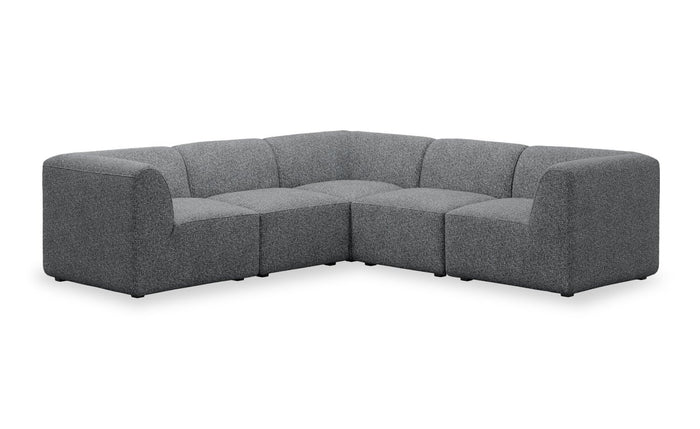 Natalia 5-Piece Fabric Sectional - Grey | Sofa sectionnel Natalia 5 pièces en tissu - gris
