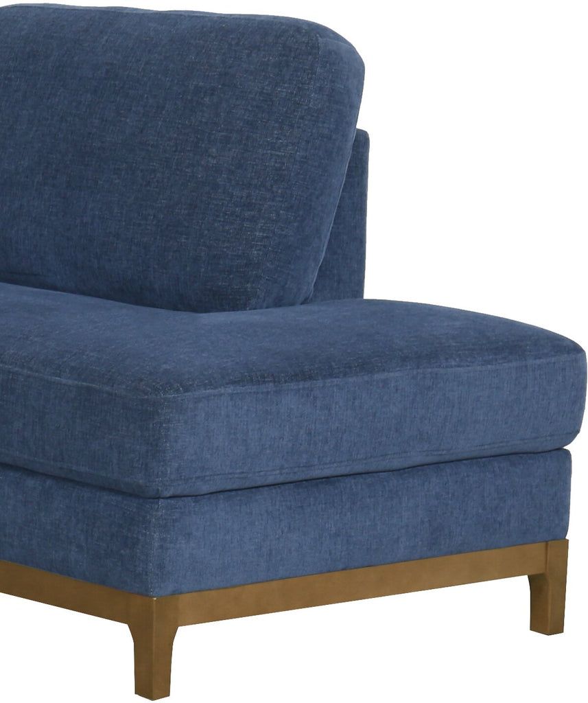 Zara 2-Piece Right-Facing Fabric Sectional with Chaise and Wood Legs - Navy | Sofa sectionnel de droite Zara 2 pièces en tissu avec fauteuil long et pattes en bois - bleu marine