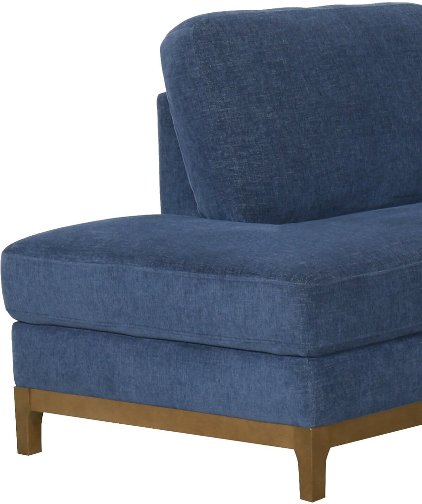 Zara 2-Piece Left-Facing Fabric Sectional with Chaise and Wood Legs - Navy | Sofa sectionnel de gauche Zara 2 pièces en tissu avec fauteuil long et pattes en bois - bleu marine