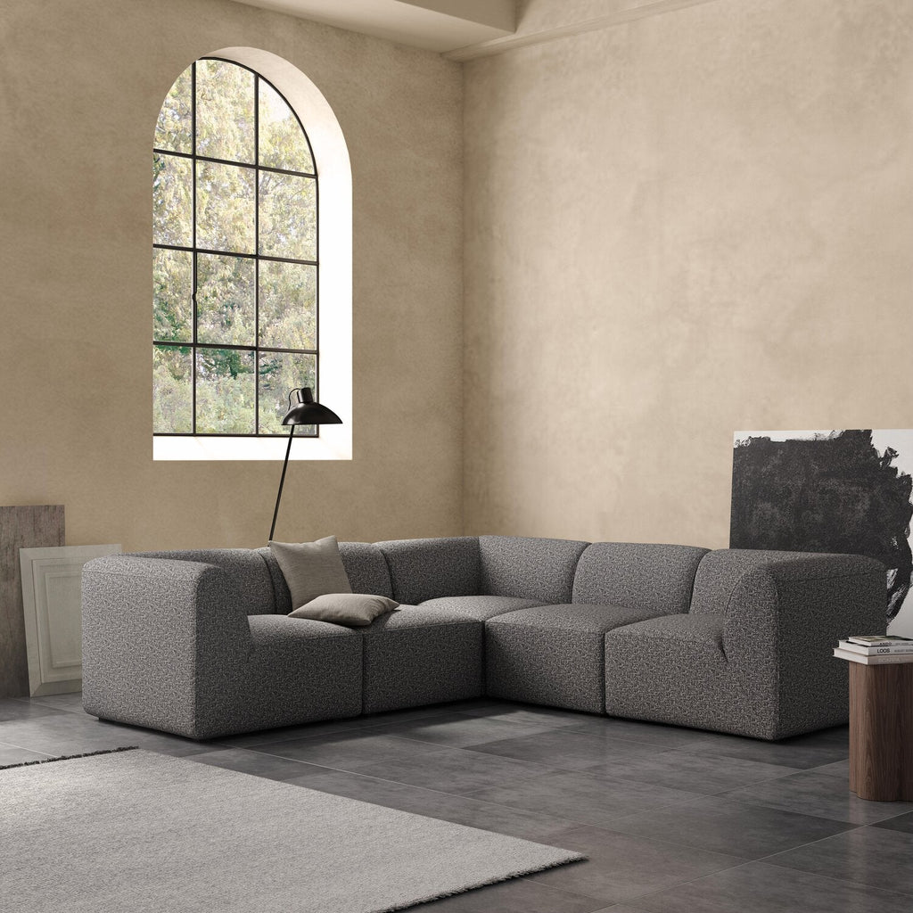 Natalia 5-Piece Fabric Sectional - Grey | Sofa sectionnel Natalia 5 pièces en tissu - gris