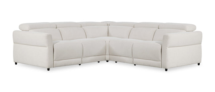 Cindy Crawford Home Aspen 3-Piece Power Reclining Sectional with Adjustable Headrests and USB Port - Alabaster | Sofa sectionnel à inclinaison électrique Aspen de Cindy Crawford Home 3 pièces avec appuie-têtes électriques et port USB - albâtre