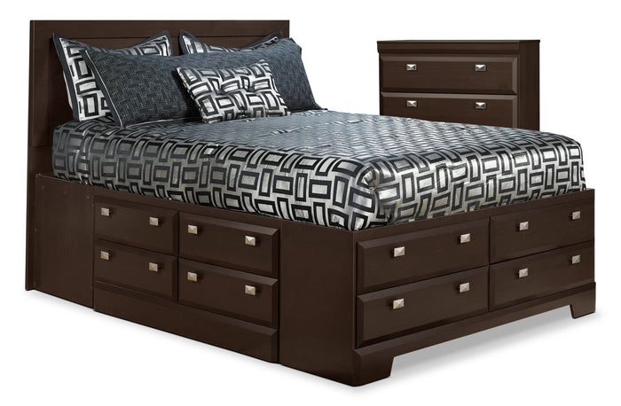 Yorkdale 4-Piece Queen Storage Bed and Chest Package|Ensemble Yorkdale 4 pièces avec grand lit de rangement et commode verticale
