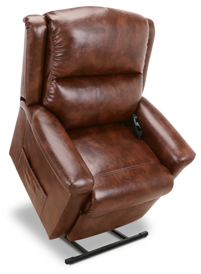 486 Leather-Look Fabric 3-Position Power Lift Chair – Mocha|Fauteuil basculeur à inclinaison électrique 486 à 3 positions en chenille - moka