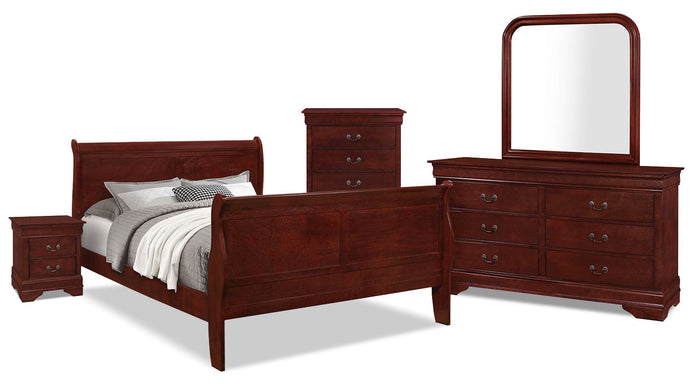 Lyla 7-Piece King Bedroom Package – Cherry|Ensemble de chambre à coucher Lyla 7 pièces avec très grand lit - cerisier|LYLACKP7
