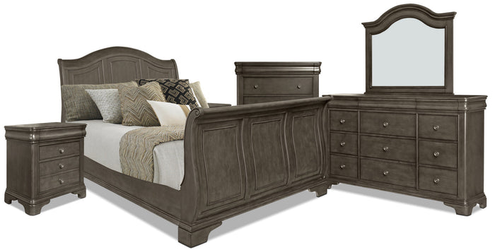 Carmen 8-Piece Queen Bedroom Package – Grey|Ensemble de chambre à coucher Carmen 8 pièces avec grand lit - gris|CARMGQP8