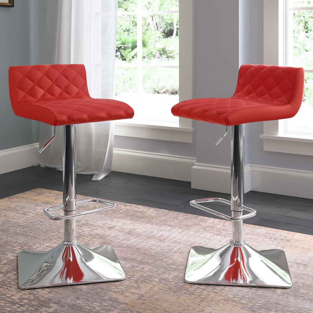Coen Adjustable Bar Stool, Set of 2 – Red|Tabouret bar réglable Coen, ensemble de 2 - rouge|COENRDBP