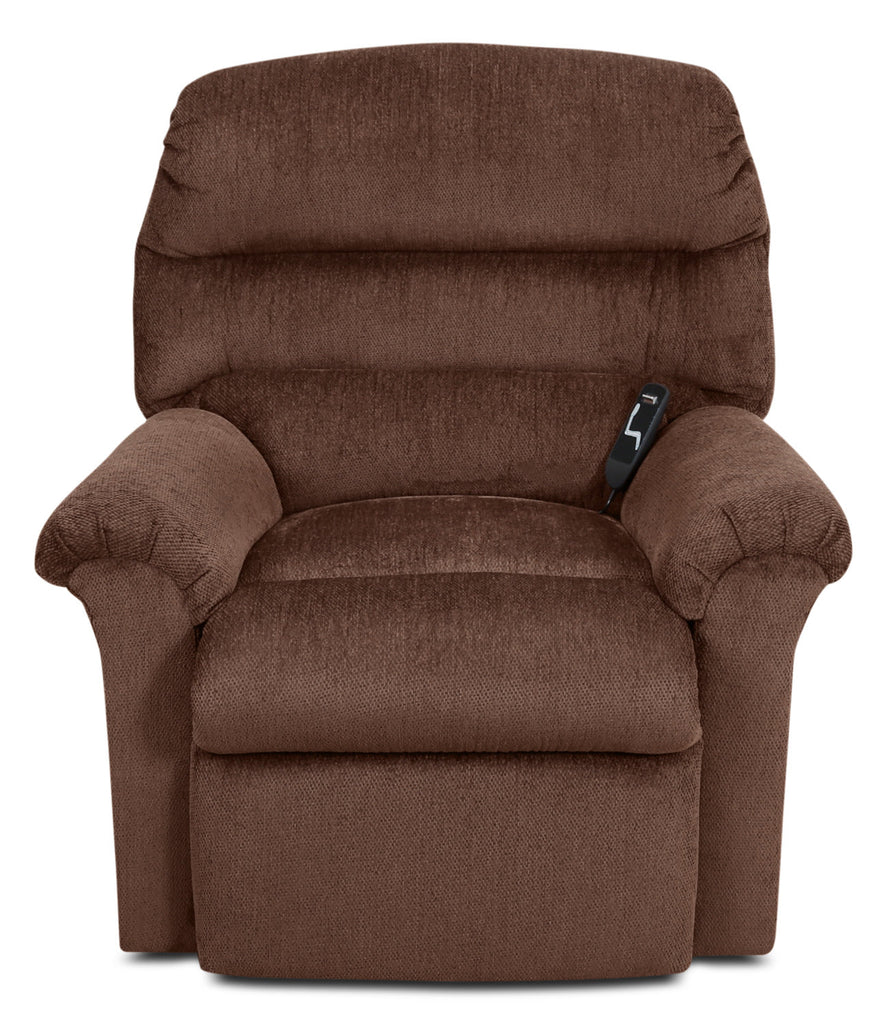 477 Chenille 3-Position Power Lift Chair – Walnut|Fauteuil basculeur à inclinaison électrique 477 à 3 positions en chenille - noyer