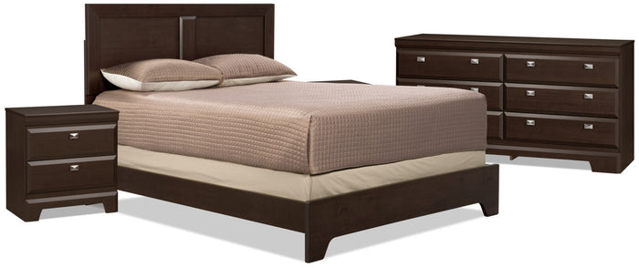 Yorkdale 6-Piece Queen Bedroom Package with 2 Nightstands|Ensemble de chambre à coucher Yorkdale 6 pièces avec grand lit et 2 tables de nuit