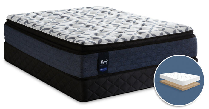 Sealy Posturepedic Kingsmill Pillow-Top Plush Low-Profile King Mattress Set|Ensemble moelleux à plateau-coussin à profil bas Kingsmill Posturepedic Sealy pour très grand lit