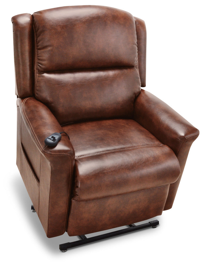 486 Leather-Look Fabric 3-Position Power Lift Chair – Mocha|Fauteuil basculeur à inclinaison électrique 486 à 3 positions en chenille - moka