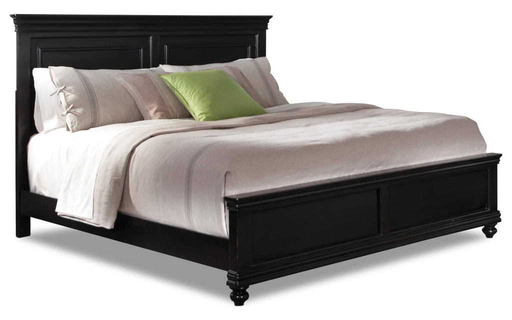 Bridgeport 6-Piece King Bedroom Package with 2 Nightstands – Black|Ensemble de chambre à coucher Bridgeport 6 pièces avec très grand lit et 2 tables de nuit - noir