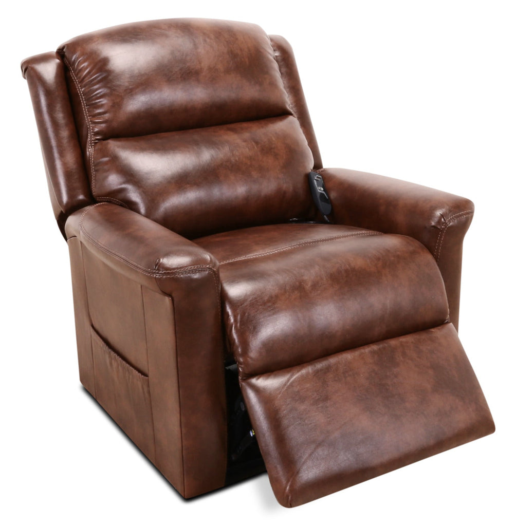 486 Leather-Look Fabric 3-Position Power Lift Chair – Mocha|Fauteuil basculeur à inclinaison électrique 486 à 3 positions en chenille - moka