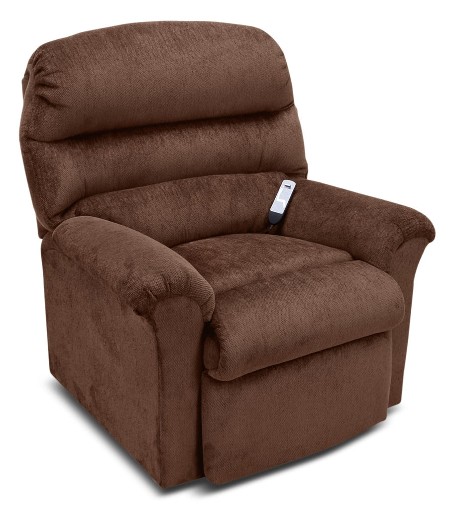 477 Chenille 3-Position Power Lift Chair – Walnut|Fauteuil basculeur à inclinaison électrique 477 à 3 positions en chenille - noyer
