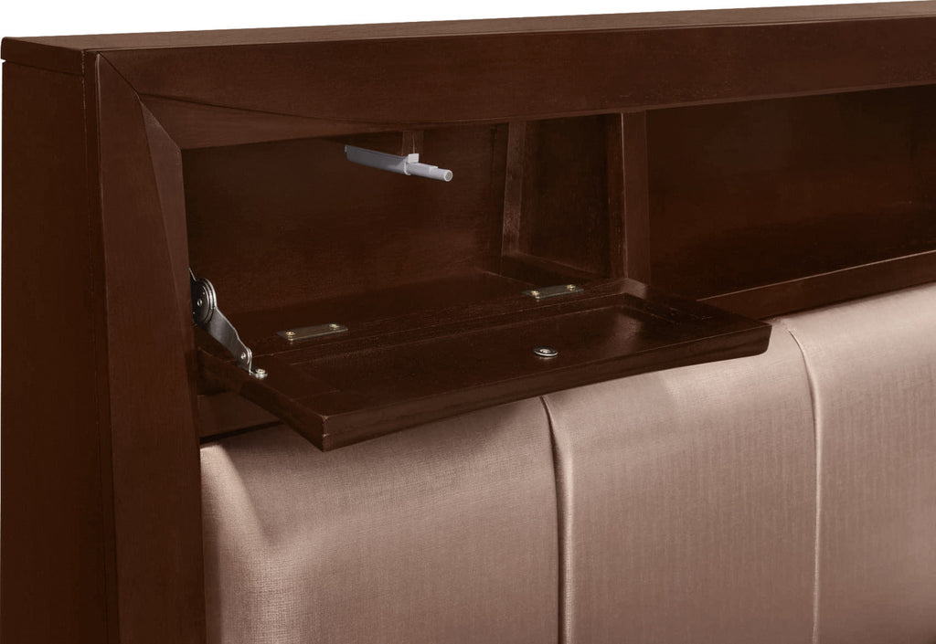 Bella 5-Piece King Bookcase Storage Bedroom Collection|Ens. de chambre à coucher Bella 5 pièces avec très grand lit de rangement avec tête de lit biblio.