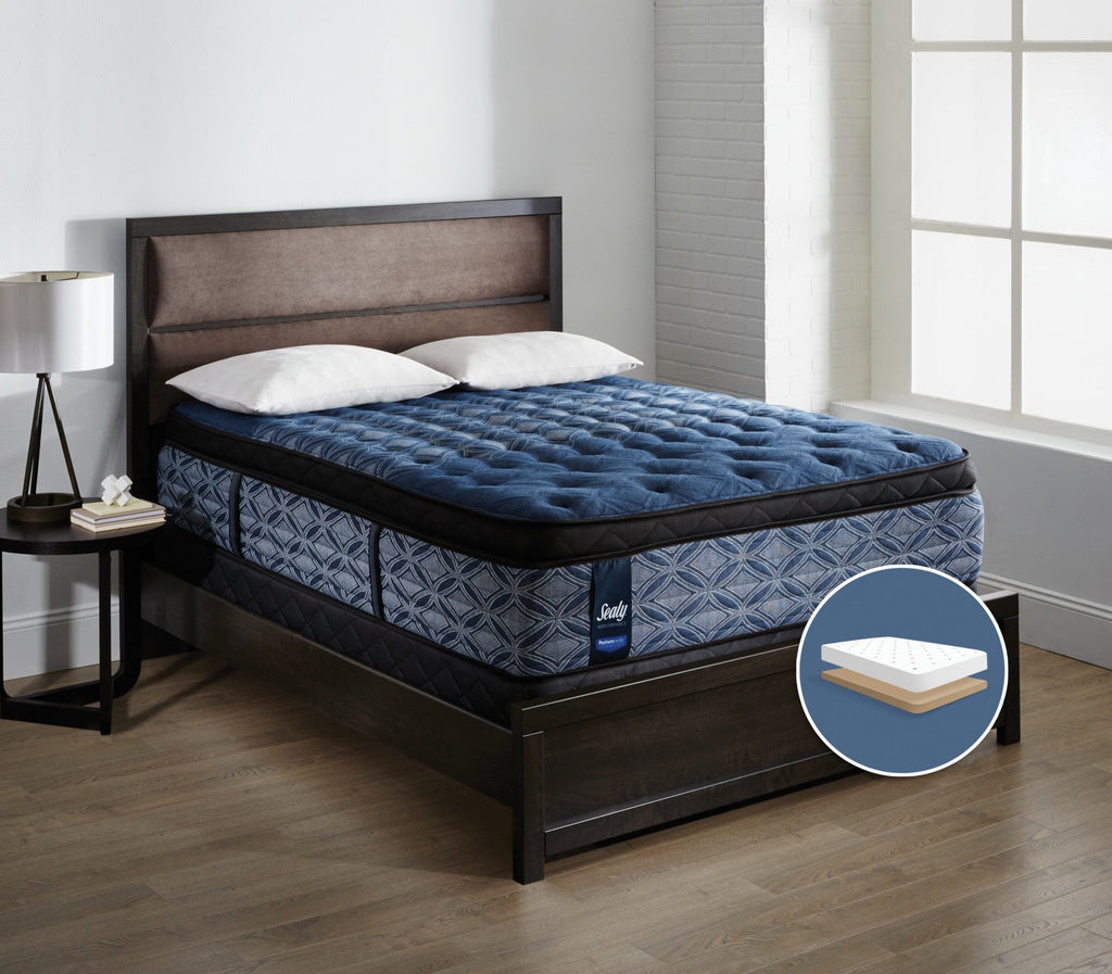 Sealy Posturepedic Plus Mornington Medium Euro Pillow-Top Low-Profile King Mattress Set|Ensemble semi-ferme Euro-plateau profil bas Mornington Posturepedic Plus Sealy très grand lit