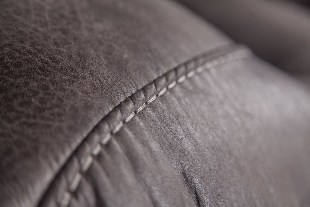 Lancer Faux Suede Fabric Power Reclining Sofa – Grey|Sofa à inclinaison électrique Lancer en suédine – gris - Open-Box